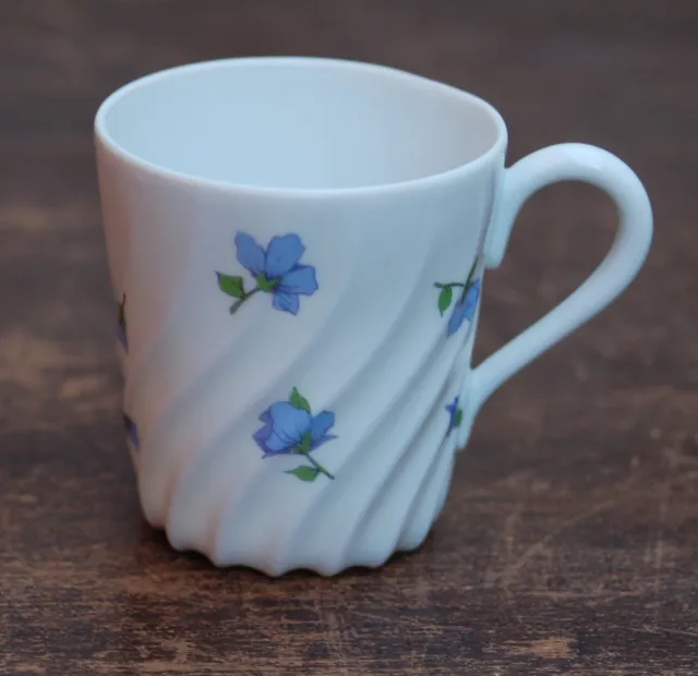 HAVILAND LIMOGES PORCELAIN DEMITASSE COFFEE CUP ONLY Blue Flowers MINT