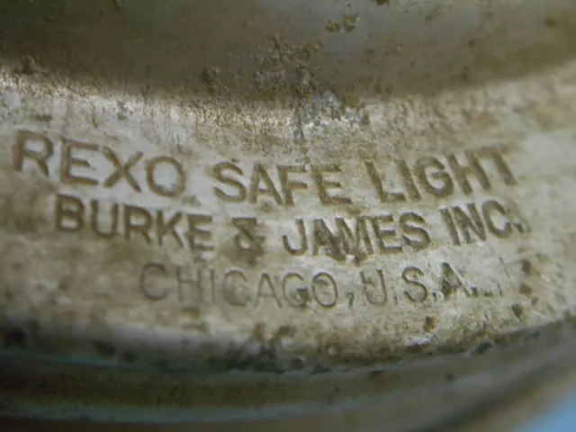 Luz segura REXO vintage; Burke & James Inc. Luz de habitación oscura