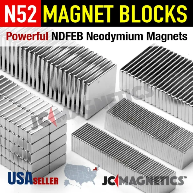 N52 Super Strong Rare Earth Neodymium Magnet Blocks Squares Thin Small Large