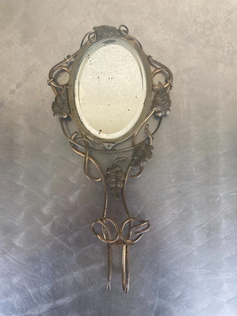 Miroir à main florentin en bois décoré | Ma Cabane Vintage