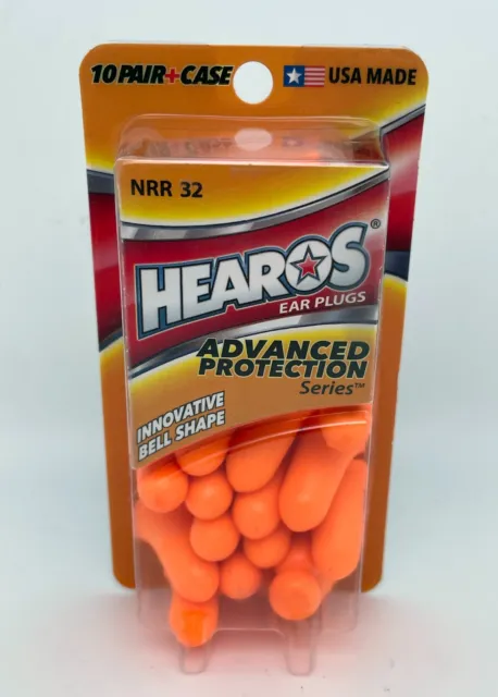 Hearos Advanced Protection Ear Plugs, Foam NRR 32, 10 Pair, Orange, Model: 5810