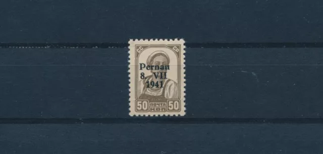 Besetzung Pernau 50 Kopeken 1941** seltene Type Michel 10 I Attest (S24755)