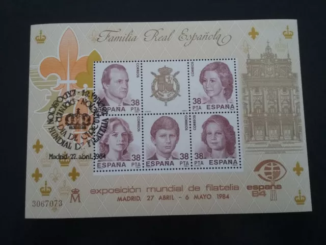 ESPAÑA SPAIN AÑO YEAR 1984 EDIFIL HOJA HB Nº 2754 (o) USADO USED - ESPAÑA 84