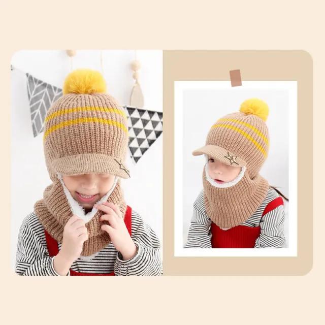 Cappello caldo inverno caldo inverno bambino bambine sciarpa con cappuccio earflap lavorato a maglia CVM 8