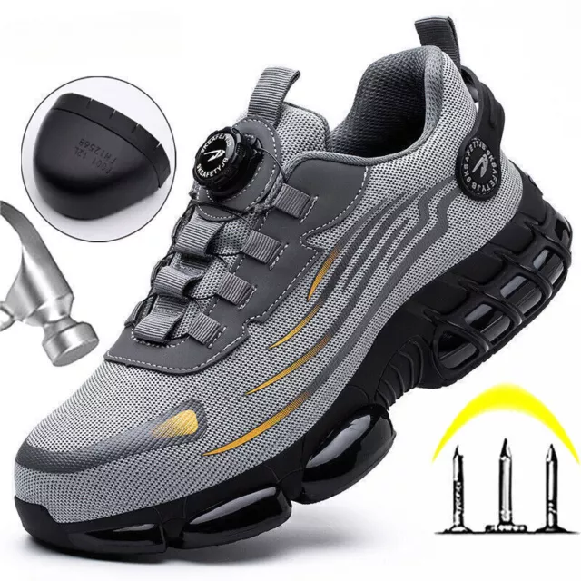 LIGHTWEIGHT MENS SAFETY Shoes Hiking Boots Steel Toe Cap Work Trainers ...