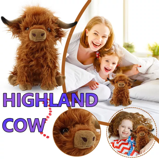 Highland Cow Toys Plush Dolls Soft Teddies Scottish Kids Toddler Cute Scotland 2