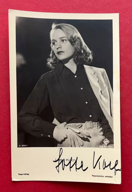 Schauspieler Foto AK 1942 LOTTE KOCH mit Original Unterschrift  ( 129155