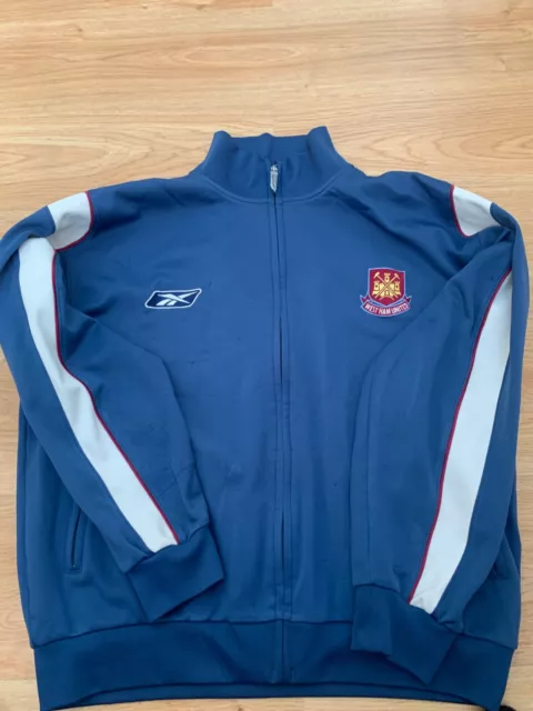 VINTAGE LARGE MENS West Ham United Football Track Top Jacket Shirt