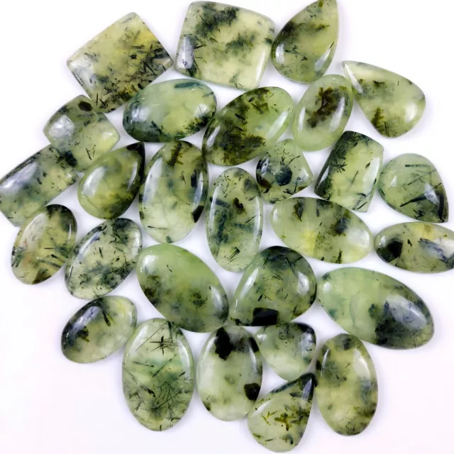 28Pcs 1360Cts Natural Green Prehnite Loose Cabochon Gemstone 43x23 20x18mm#1214