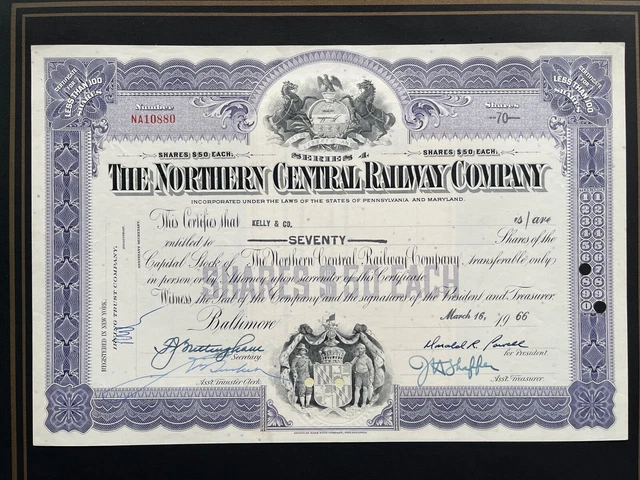 Hist. Partager 1966 The Northern Central Railway Compagnie Environ 31x20cm 1725