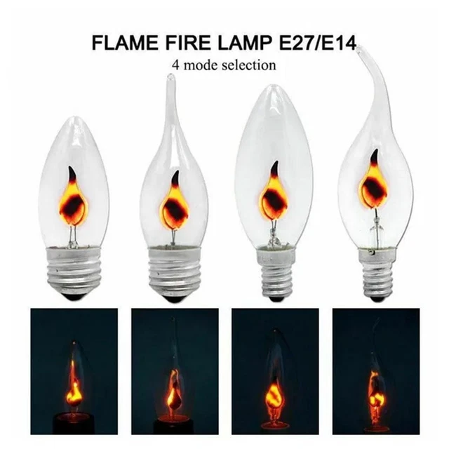 3W FLICKER FLAME Candle Light Bulb HALLOWEEN CANDLE Lamps E14 E27!HOT ...