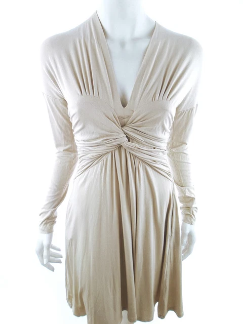 Twin set Simona Barbieri T. M Beige Robe de bal de soirée Manche Longue Poches V