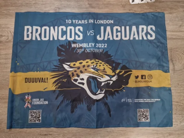 Broncos V Jaguars 2022 NFL London Officiel Drapeau 30th Octobre 30/10/22 Vs