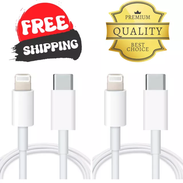 USB-C PD Fast Charger Cable (1m) for iPhone & iPad (Pack Of 2)