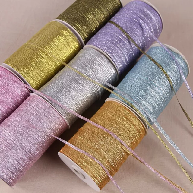 3mm width glitter ribbon gift packing wedding party Christmas sewing accessories