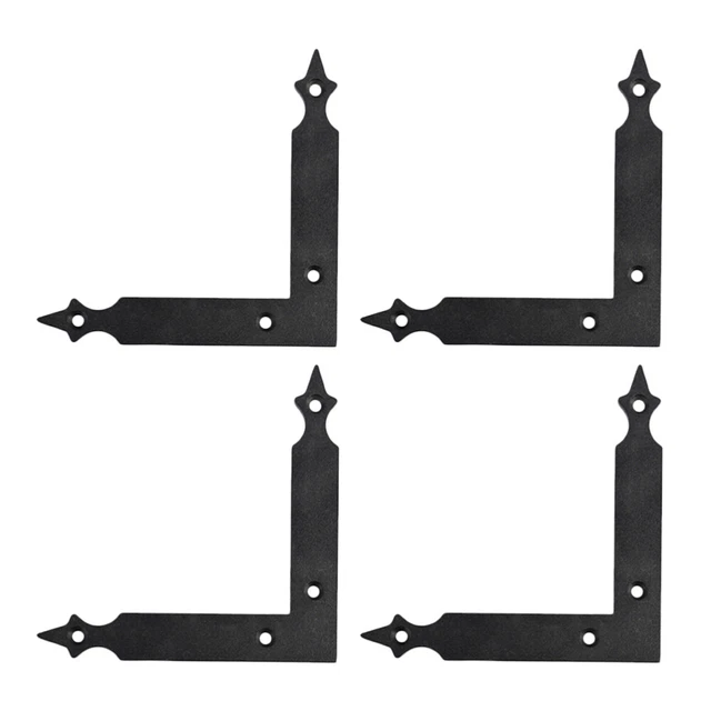 4 Pcs Halterung Schmiedeeisen L Eckstrebe Fensterregal Black