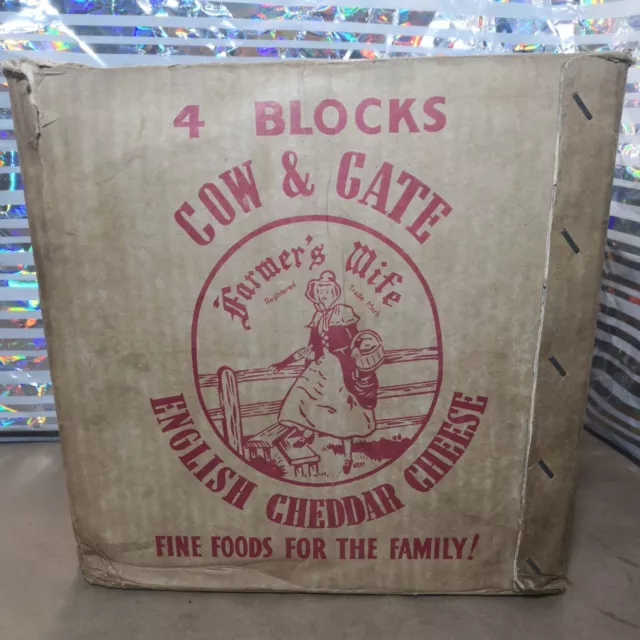 Empty Cardboard Box Farmers Wife Cow & Gate English Cheddar Cheese Packs