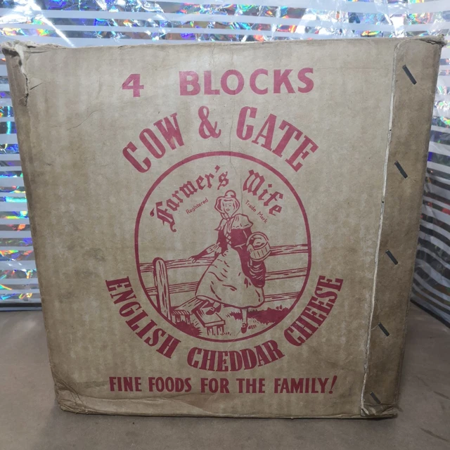 Empty Cardboard Box Farmers Wife Cow & Gate English Cheddar Cheese Packs