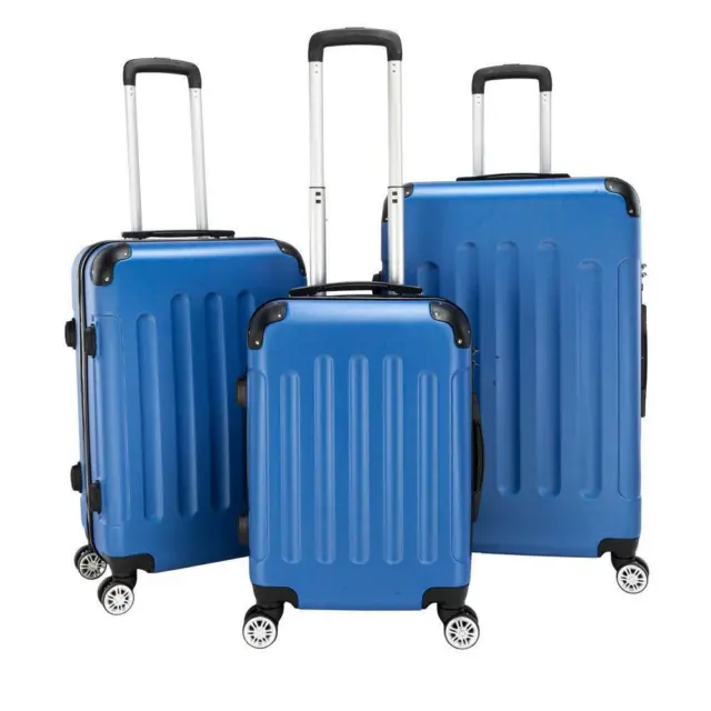 New 3PCS 20/24/28" Luggage Travel Bag ABS Trolley Hard Shell Suitcase w/TSA lock