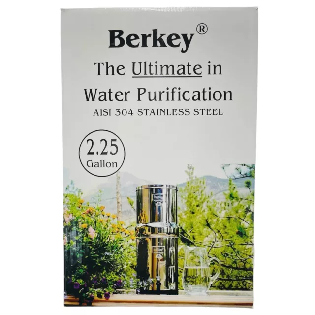 Big Berkey Water Filter Purifier 2.25 Gallon Stainless Steel w/ 2 BB9-2 Filters