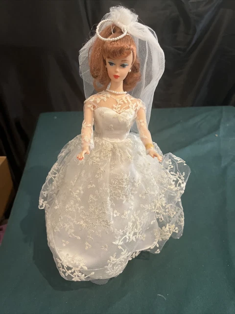 Vintage 1997 Wedding Bride 1958 Reproduction Mattel Barbie Doll Red Head Vintage 1997 Wedding Bride 1958 Reproduction Mattel Barbie Doll Red Head