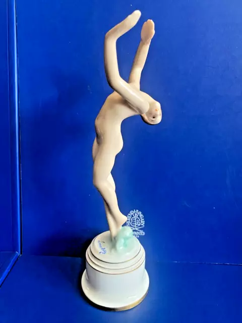 Antique Herend Porcelain Handpainted Rare Dancer Nude Girl Figurine 5701