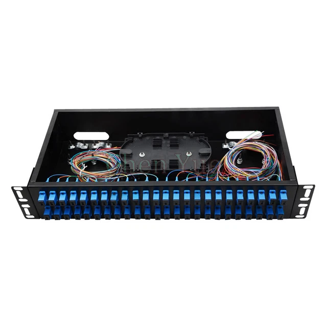 48 CORE RACK Mount Fiber Termination Box Patch Panel ODF SC UPC Pigtail ...