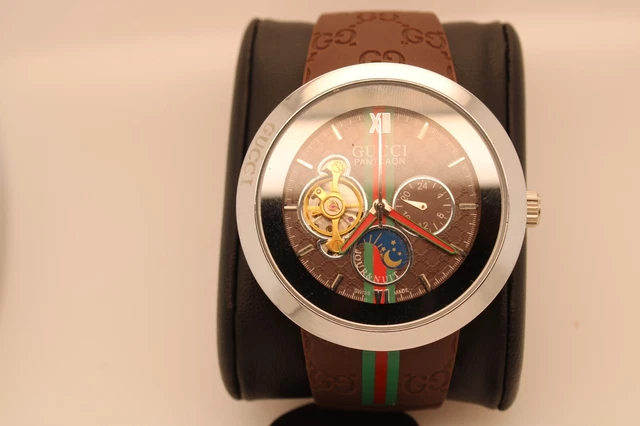 OROLOGIO GUCCI PANTCAON GUCCI Swiss Made Ref 1142 Cinturino Gomma Marrone 25871 EUR 395 50 PicClick IT