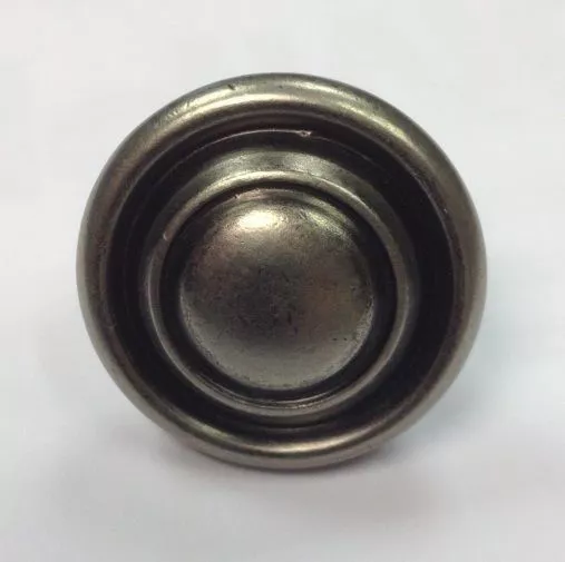 10 Pewter Button Knob Handle Cupboard / Wardrobe Door 32mm Antique Pewter Finish