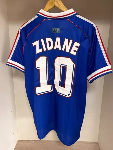 1998 Copa del Mundo Camisa Francia Zidane 10# Camiseta vintage azul 2