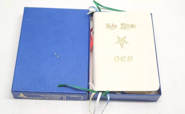 Order of the Eastern Star OES Freemason Masonic Kelchner King James Bible w/ Box