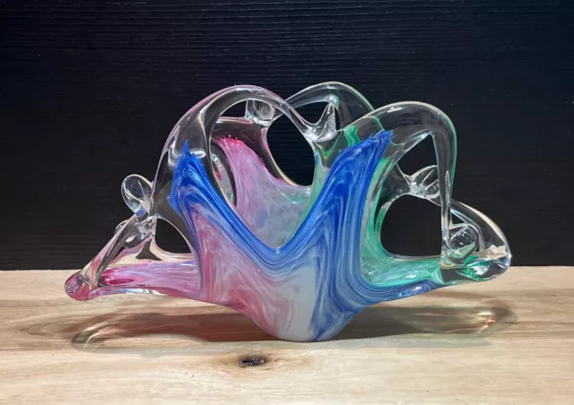 Glassware Colorful Hand Blown Art Glass Napkin Holder Murano Style