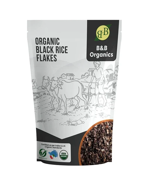 Bio schwarze Reisflocken Kavuni Flocken zum Frühstück 100g