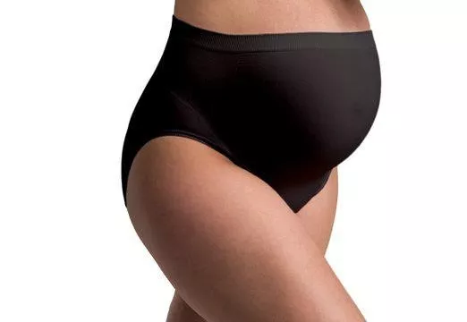 ElephANT Maternity stretchy pregnancy support underwear panties black / beige