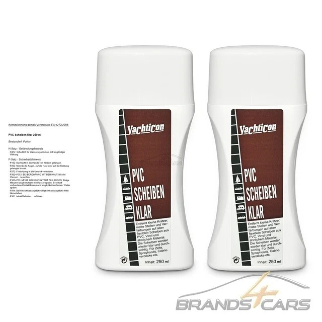 2 DISCHI IN PVC YACHTICON CHIARI 250ml DETERGENTE VETRO PLASTICA DETERGENTE FINESTRE