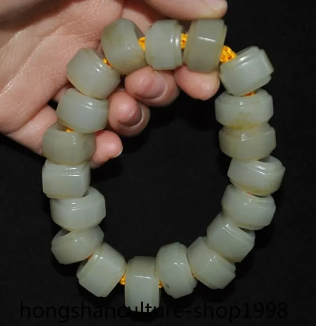 top-level hetian jade Nephrite carved yucong cong zong Bracelets Hand Chain