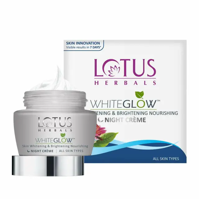 Night Crème Lotus Herbals White Glow Skin Whitening &Brightening Nourishing 60g