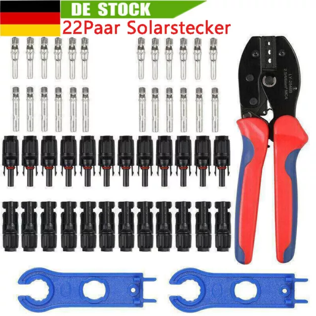 MC4 Kabelverbindung Buchse Solaranlage Kupplung Crimpzange Solarstecker Stecker