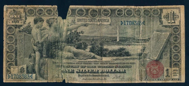 99c START! FR 224 1896 $1 Educational Note - Silver Certificate - Large Note