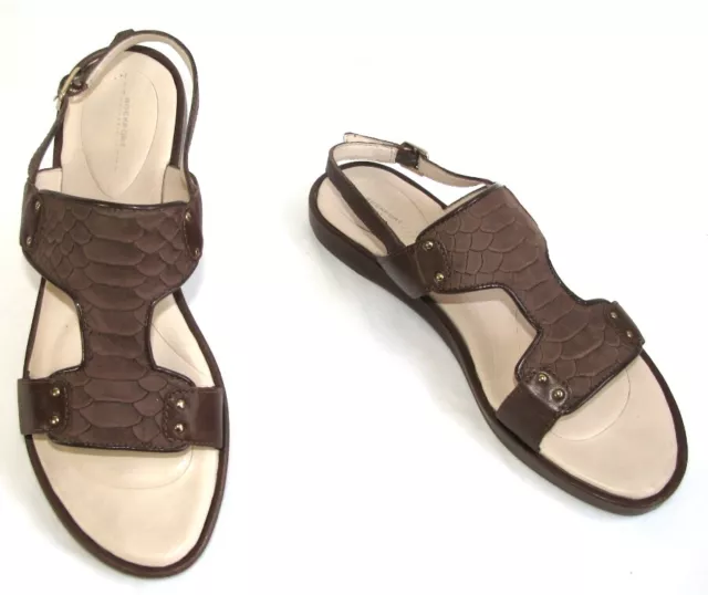 ROCKPORT Sandales plates cuir marron 40 9US  EXCELLENT ETAT