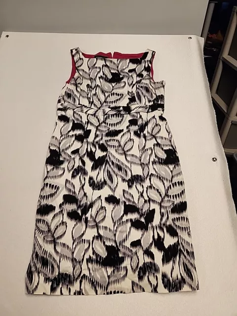 Jones New York Womens Floral Sheath Dress Size 12 Black Gray Lined