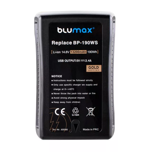 Blumax Akku passend für Sony BP-190WS V-Mount 190Wh DSR 600P 650P 652P 13200 mAh