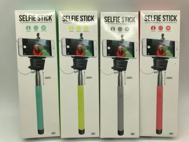 Selfie Stick Telescoping Handle With Shutter Button. Extends Almost 3ft.