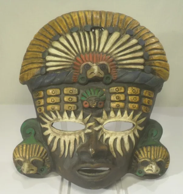 prächtige KERAMIK MAYA WANDMASKE Kuntner Bozen? Inka Azteken Indianer Figur Thun