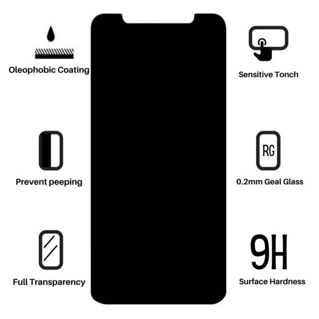 Wholesale Anti-scratch Privacy Screen Protector Tempered Glass Film For iPhone 2