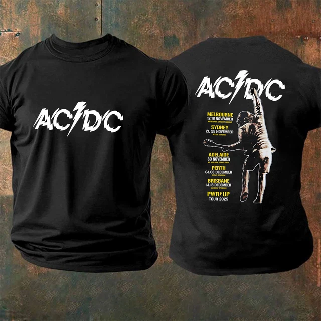 AC/DC PWR UP Tour Australia 2025 TShirt, ac/dc 2sided Unisex Shirt,Size ...