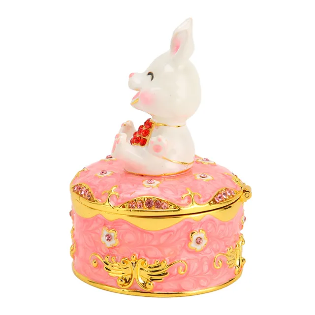 Trinket Box Bunny Shape Cute Magnetic Design Jewelry Storage Organizer Box AU