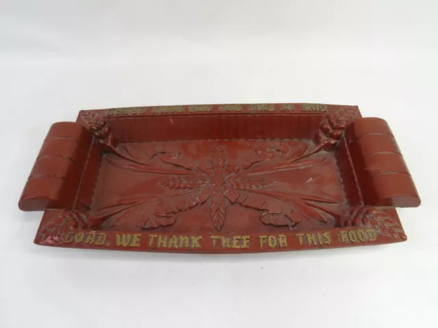 Vintage Faux Wood Bread Serving Tray Lords Prayer Burwood Wonderland Lings Mont 2