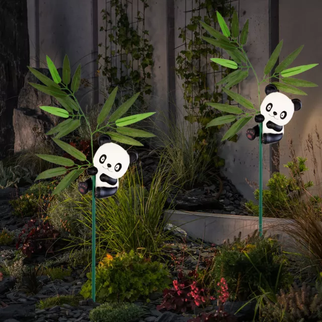 2x Lampe Solaire Spots à Encastrer D'Extérieur LED 'Luminaires de Jardin Panda