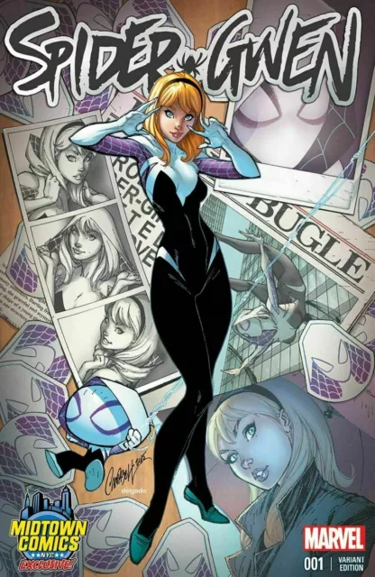 Spider Gwen 1 J Scott Campbell Midtown Color Variant Exclusive 2015 Nm Very Rare